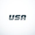 USA logo with USA flag elements. USA badge. Vector illustration Royalty Free Stock Photo