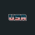 USA logo with USA flag elements. USA badge. Vector illustration Royalty Free Stock Photo