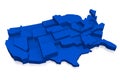United States of America, USA blue map, white background Royalty Free Stock Photo