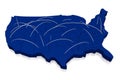 United States of America, USA blue map, white background Royalty Free Stock Photo