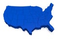 United States of America, USA blue map, white background Royalty Free Stock Photo