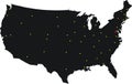 Usa Map black