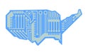 USA Map Circuit Board Design Royalty Free Stock Photo