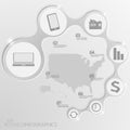 USA Map and Elements Infographic. Vector Royalty Free Stock Photo