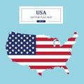 USA Map Flag Full Color High Detail