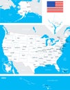 United States Map - Vintage Vector Illustration Royalty Free Stock Photo