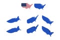 USA Map and Flag in isometric style. United States of America Flat vector illustration EPS 10 Royalty Free Stock Photo