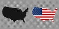 Usa map flag on transparent background, vector illustration Royalty Free Stock Photo