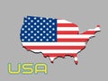 USA map flag vector illustration