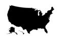 Usa map icon high detailed isolated vector illustration. Abstract concept graphic element. United States of America isolated Royalty Free Stock Photo