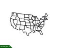 USA map icon vector logo design template Royalty Free Stock Photo