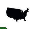 USA map icon vector logo design template Royalty Free Stock Photo