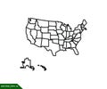 USA map icon vector logo design template Royalty Free Stock Photo