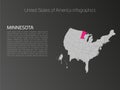 USA map infographics template with highlighted Minnesota Royalty Free Stock Photo