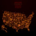USA map low poly red fire Royalty Free Stock Photo