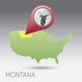 USA map with montana state. Vector illustration decorative design Royalty Free Stock Photo