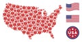 USA Map Mosaic of Life Star Royalty Free Stock Photo