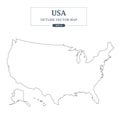 USA Map outline on white background