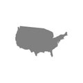 USA map silhouette for your design. High detailed map of the United States of America on white background. Vector illustration. Royalty Free Stock Photo