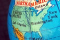 USA map on small terrestrial globe Royalty Free Stock Photo