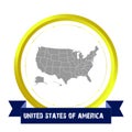 USA, Map of United States Of America with name of states, American map