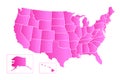 USA, Map of United States Of America with name of states, American map