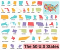 USA Map divided state Royalty Free Stock Photo