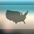 USA map. Vector silhouette of USA. Blurred background. United States of America Royalty Free Stock Photo