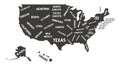 USA map. Vector silhouette state of America. Royalty Free Stock Photo