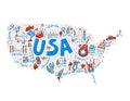 USA Map Vector Royalty Free Stock Photo