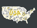 USA Map Vector Royalty Free Stock Photo