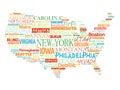 USA Map word cloud collage Royalty Free Stock Photo