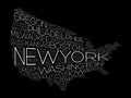 USA Map word cloud collage Royalty Free Stock Photo