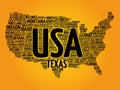 USA Map word cloud Royalty Free Stock Photo