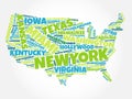 USA Map word cloud Royalty Free Stock Photo
