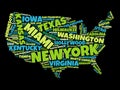 USA Map word cloud Royalty Free Stock Photo