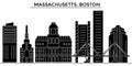 Usa, Massachusetts, Boston architecture vector city skyline, travel cityscape with landmarks, buildings, isolated sights