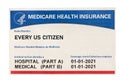 USA medicare health insurance card for US Citizens isolated against white background Royalty Free Stock Photo