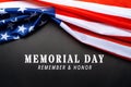 USA Memorial day and Independence day concept, United States of America flag on black background Royalty Free Stock Photo