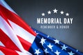 USA Memorial day and Independence day concept, United States of America flag on black background Royalty Free Stock Photo