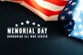 USA Memorial day and Independence day concept, United States of America flag on blue background Royalty Free Stock Photo