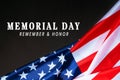 USA Memorial day and Independence day concept, United States of America flag on black background Royalty Free Stock Photo