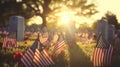 Usa memorial day patriotic remembrance ceremony honoring fallen heroes at the national cemetery