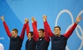 USA Men's 4x100m medley relay team Ryan Murphy (L), Cory Miller, Michael Phelps and Nathan Adrian