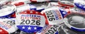 USA midterm elections 2026 round badges Royalty Free Stock Photo