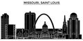 Usa, Missouri, Saint Louis architecture vector city skyline, travel cityscape with landmarks, buildings, isolated sights Royalty Free Stock Photo