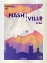 USA Nashville skyline city gradient vector poster Royalty Free Stock Photo