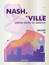 USA Nashville skyline city gradient vector poster Royalty Free Stock Photo
