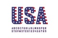 USA national flag style font
