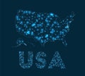 USA network map. Royalty Free Stock Photo